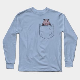 Hippo in a pocket Long Sleeve T-Shirt